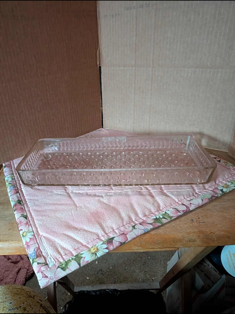 Pink Glass Rectangular Tray - Pink Accent